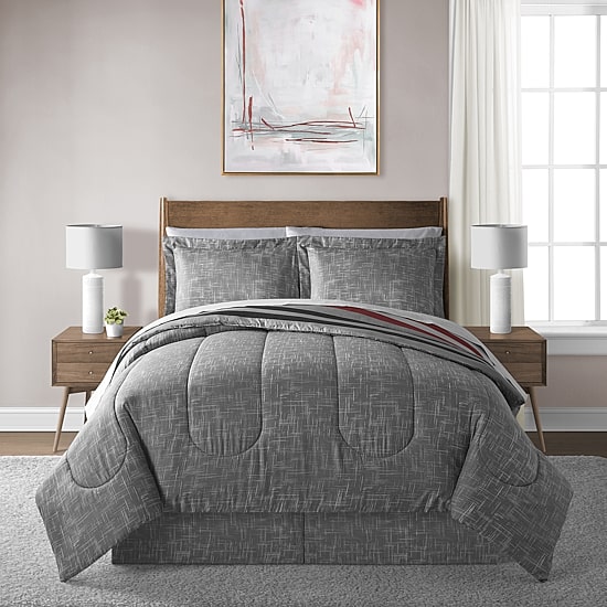 Lanwood Home Xavier Stripe 8-pc. Midweight Comforter Set