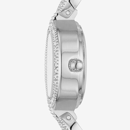 Geneva Womens Crystal Accent Silver Tone 2-pc. Watch Boxed Set Fmdjset058