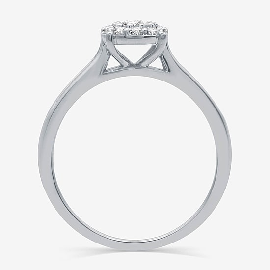 I Said Yes (H-I / I1) Womens 3/8 CT. T.W. Lab Grown White Diamond Sterling Silver Round Side Stone Halo Bridal Set