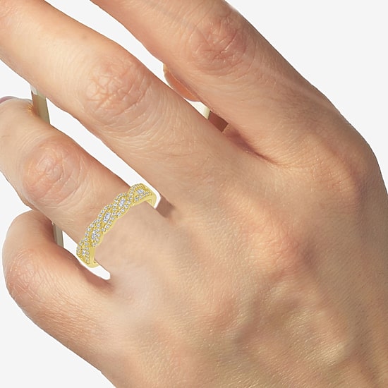 1/4 CT.T.W. Natural Diamond 10K Gold Anniversary Wedding Band