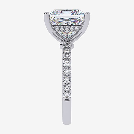 (G-H / Si1-Si2) Womens 5 1/2 CT. T.W. Lab Grown White Diamond 14K Gold Side Stone Engagement Ring