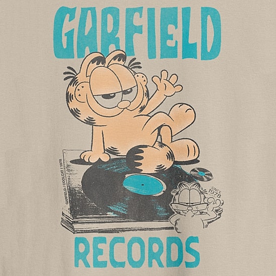 Novelty Mens Crew Neck Short Sleeve Regular Fit Garfield Graphic T-Shirt