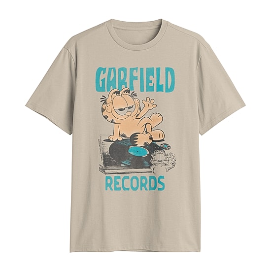 Novelty Mens Crew Neck Short Sleeve Regular Fit Garfield Graphic T-Shirt