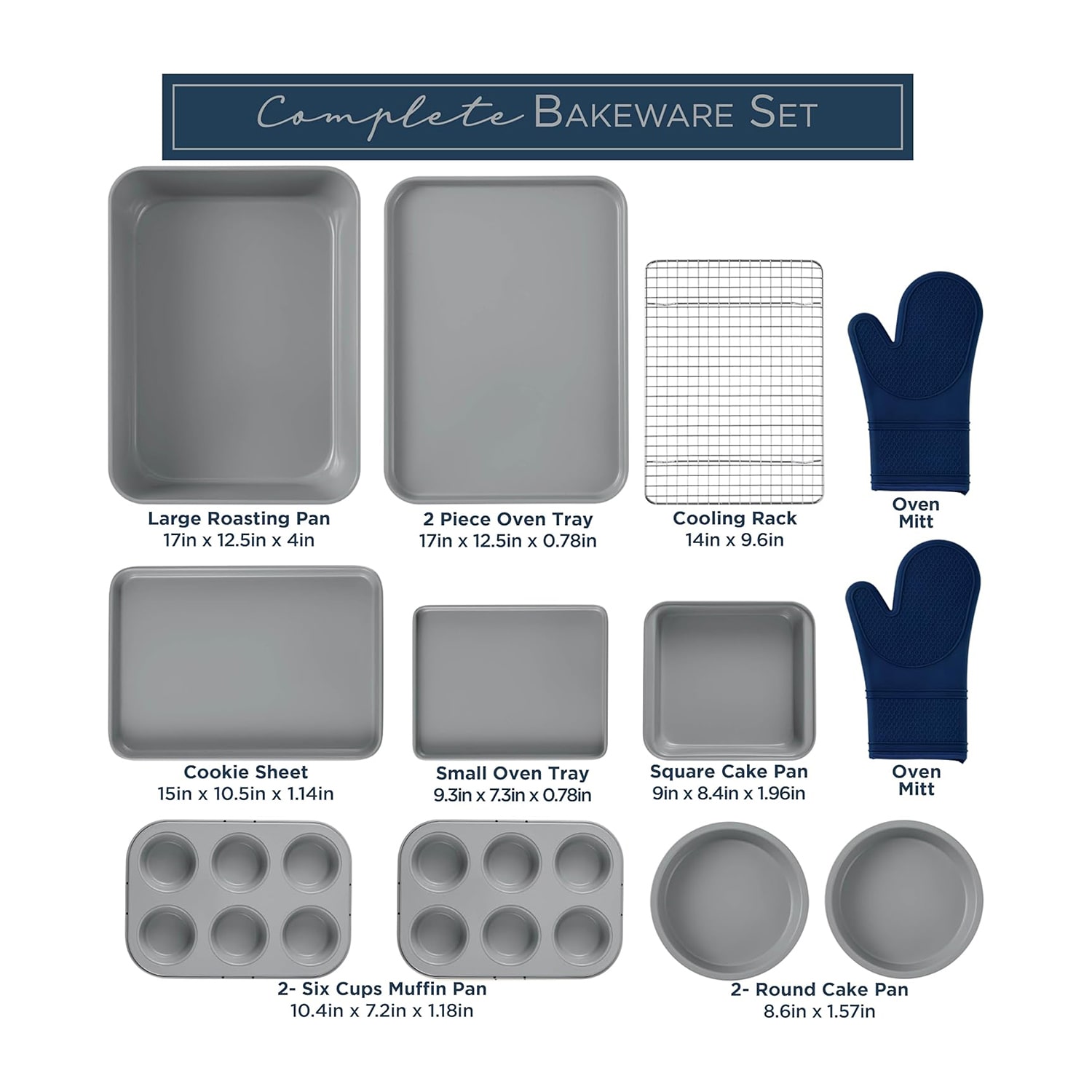 Country Kitchen Stackable Non-Stick 13-pc. Bakeware Set
