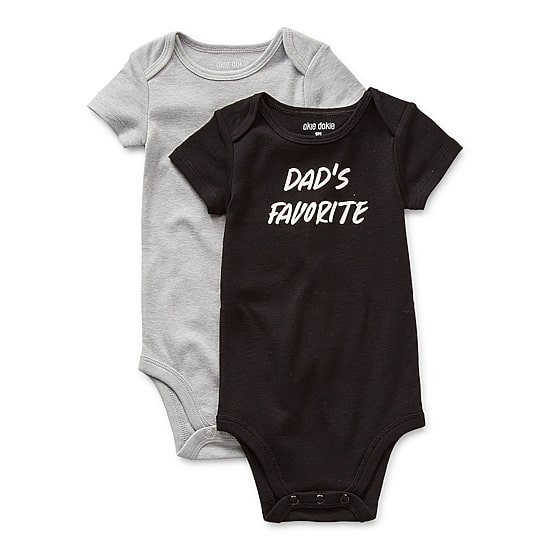 Okie Dokie Baby Unisex Crew Neck Short Sleeve Rib 2-pc. Bodysuit