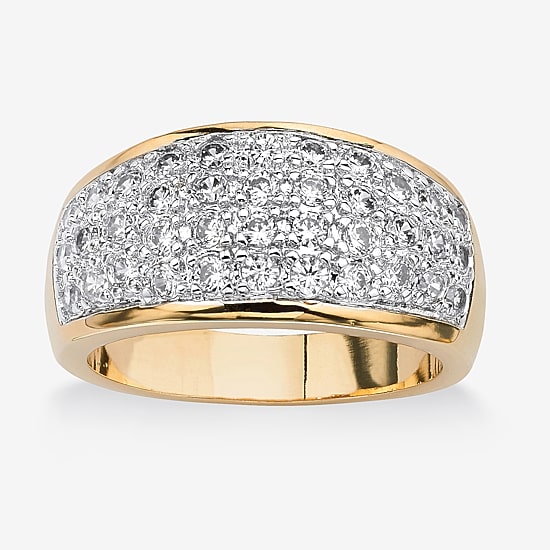 Womens 1 1/4 CT. T.W. Cubic Zirconia 14K Gold Over Brass Cocktail Ring