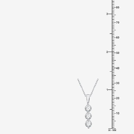(G / Si1-Si2) Womens 1 CT. T.W. Lab Grown White Diamond 10K Gold 18 Inch Pendant Necklace