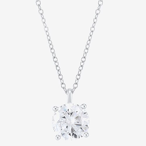 ( H-I/Si1-Si2 ) 2 CT. Lab-Grown Diamond 14K Gold Round 18 Inch Pendant Necklace, One Size, White