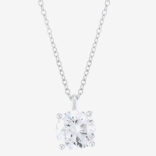 ( H-I/Si1-Si2 ) 2 CT. Lab-Grown Diamond 14K Gold Round 18 Inch Pendant Necklace
