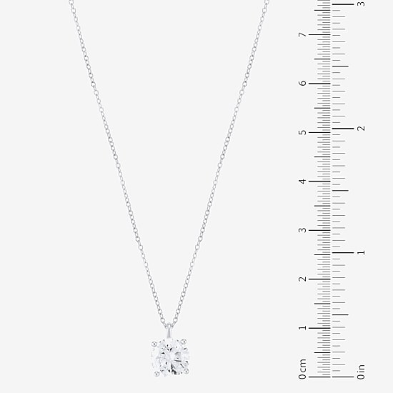 ( H-I/Si1-Si2 ) 2 CT. Lab-Grown Diamond 14K Gold Round 18 Inch Pendant Necklace