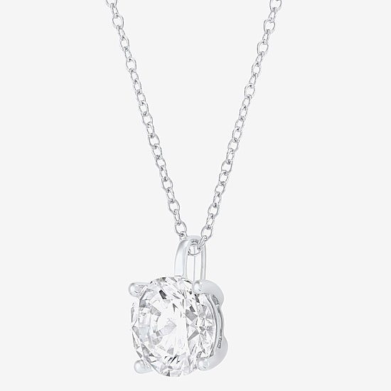 ( H-I/Si1-Si2 ) 2 CT. Lab-Grown Diamond 14K Gold Round 18 Inch Pendant Necklace