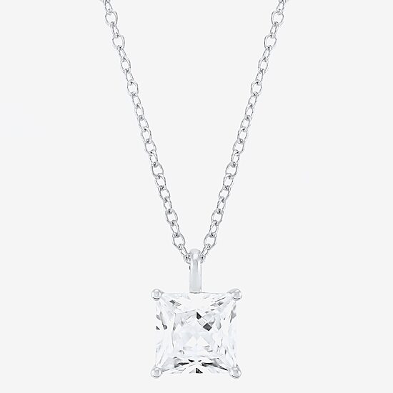  ( H-I/Si1-Si2 ) 2 CT. Lab-Grown Diamond 14K Gold Princess 18 Inch Pendant Necklace