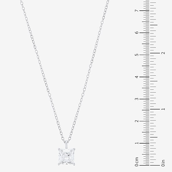  ( H-I/Si1-Si2 ) 2 CT. Lab-Grown Diamond 14K Gold Princess 18 Inch Pendant Necklace