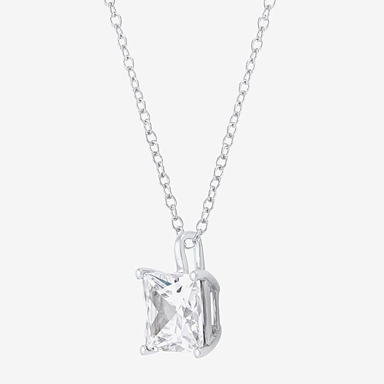  ( H-I/Si1-Si2 ) 2 CT. Lab-Grown Diamond 14K Gold Princess 18 Inch Pendant Necklace