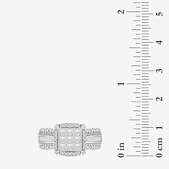 1 CT.T.W. Natural Diamond Princess-Cut Multi-Top Ring in White or Yellow 10K or 14K Gold