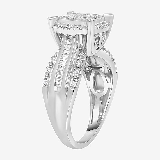 1 CT.T.W. Natural Diamond Princess-Cut Multi-Top Ring in White or Yellow 10K or 14K Gold