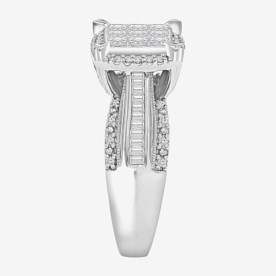 1 CT.T.W. Natural Diamond Princess-Cut Multi-Top Ring in White or Yellow 10K or 14K Gold