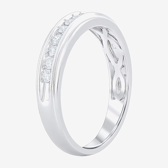 Womens 1 CT. T.W. Natural White Diamond 10K Gold Round Side Stone Bridal Set