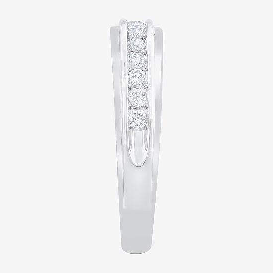 Womens 1 CT. T.W. Natural White Diamond 10K Gold Round Side Stone Bridal Set