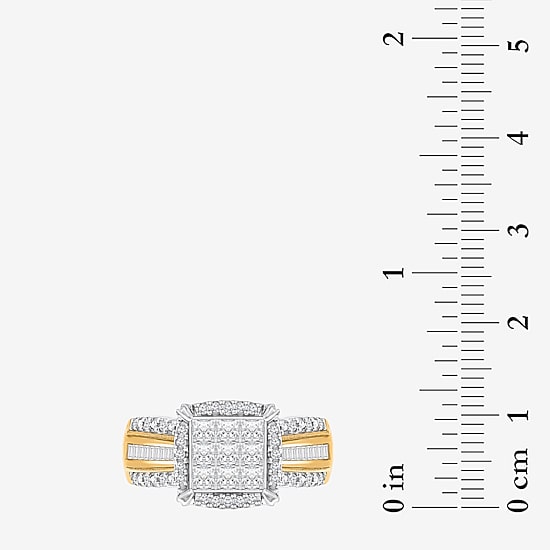 1 CT.T.W. Natural Diamond Princess-Cut Multi-Top Ring in White or Yellow 10K or 14K Gold