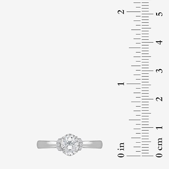 (I / I1) Womens 1 CT. T.W. Lab Grown White Diamond 10K or 14K Gold Oval Solitaire Engagement Ring