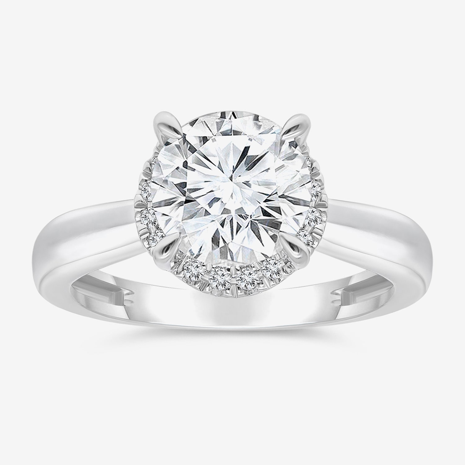 2 1/7 Ct.T.W. (I / I1) Womens Lab Grown White Diamond 14K Gold Round Halo Engagement Ring