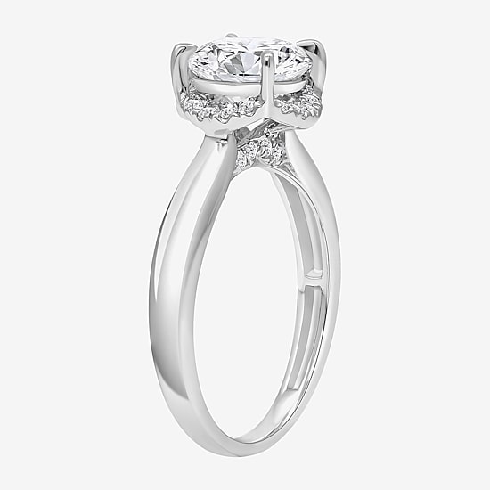 2 1/7 Ct.T.W. (I / I1) Womens Lab Grown White Diamond 14K Gold Round Halo Engagement Ring