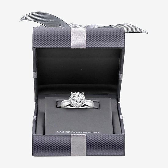 2 1/7 Ct.T.W. (I / I1) Womens Lab Grown White Diamond 14K Gold Round Halo Engagement Ring