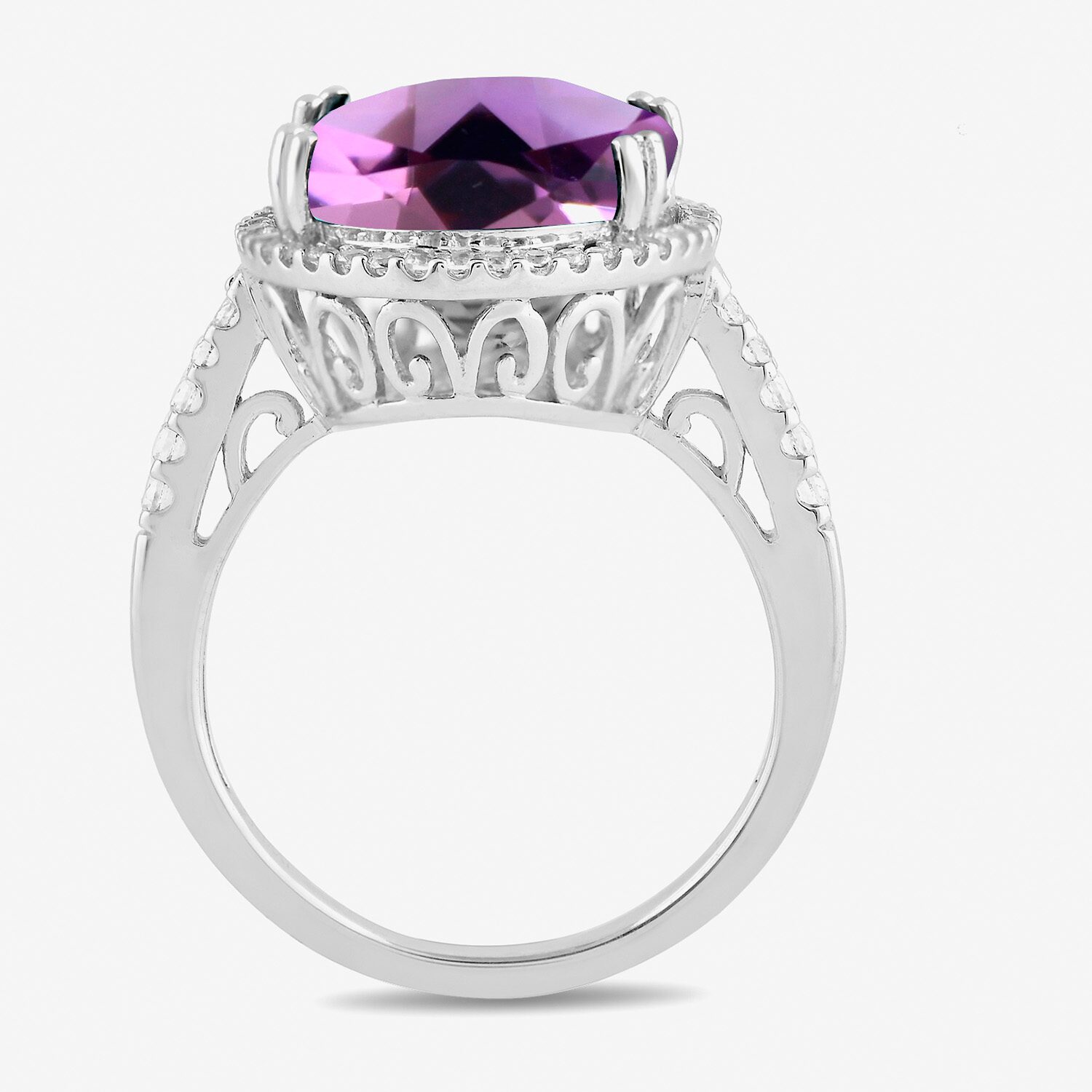 Womens Gemstone Sterling Silver Oval Cocktail Ring