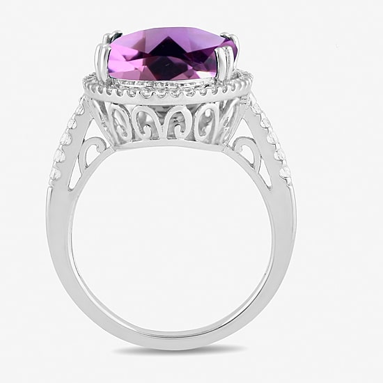 Womens Gemstone Sterling Silver Oval Cocktail Ring