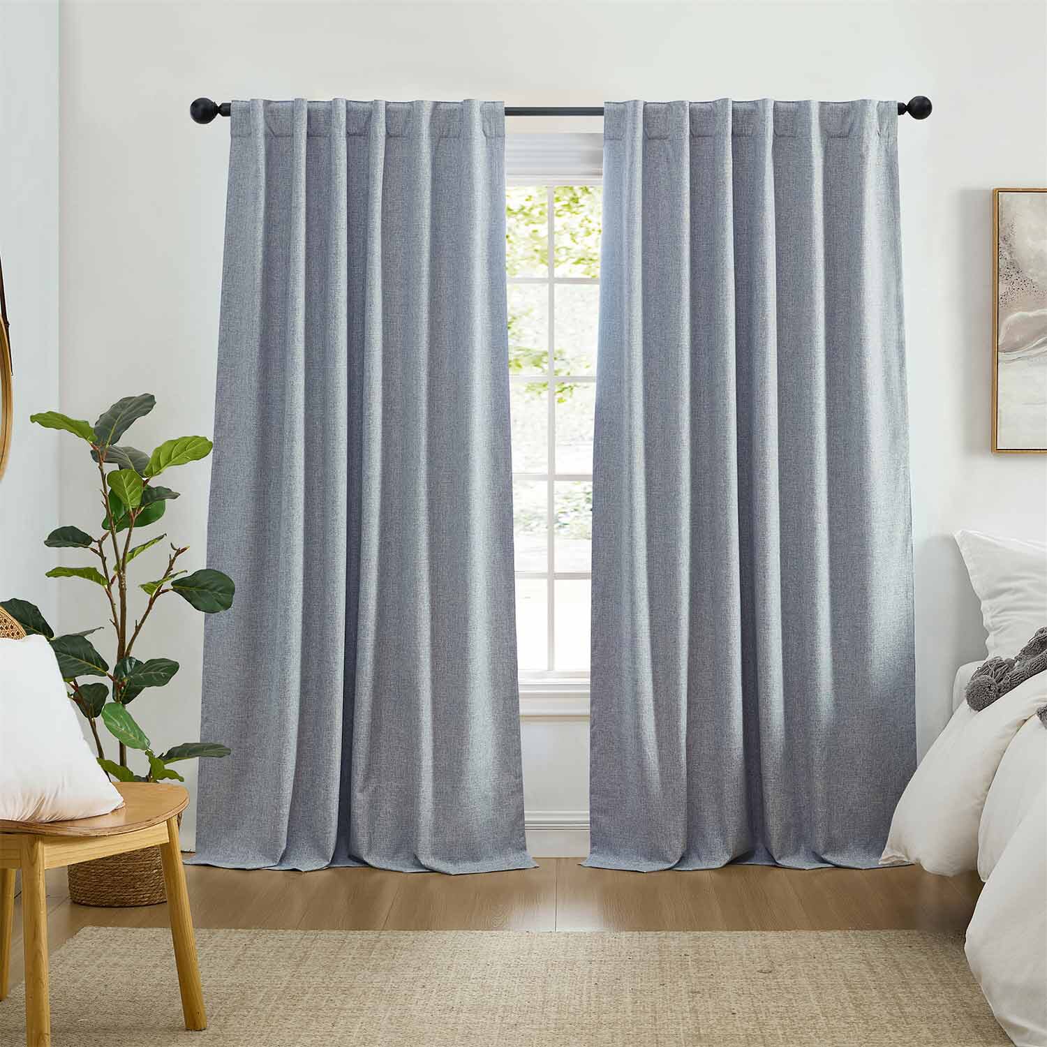Elrene Home Fashions Solace Rod Pocket Back Tab Energy Saving 100% Blackout Single Curtain Panel