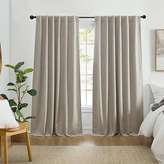 Threadmade Solace Rod Pocket Back Tab Energy Saving 100% Blackout Single Curtain Panel