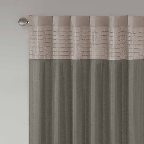 Madison Park Eastridge 50"W X 18"L Polyoni Pintuck-Striped Rod Pocket Tailored Valance