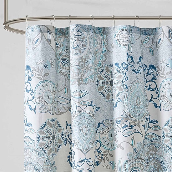 Madison Park Loleta Cotton Printed Shower Curtain