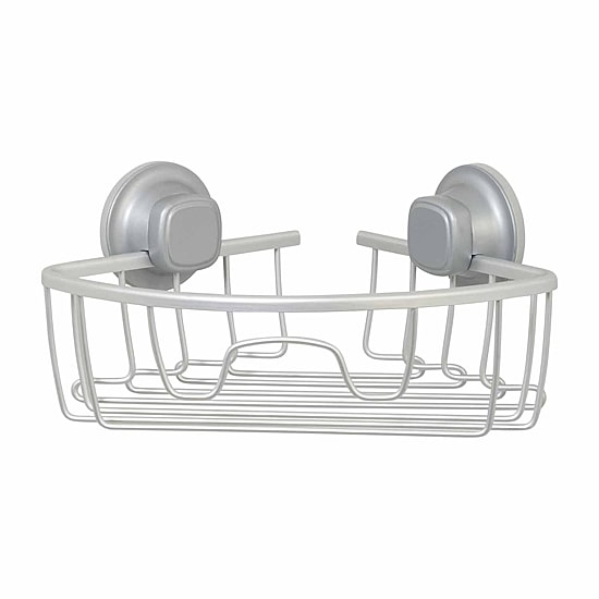 Zenna Home Aluminum Power Grip Pro Corner Shower Caddy