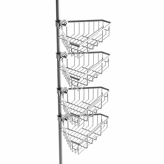 Zenna Home 4 Tier Stainless Steel Tension Pole Shower Caddy