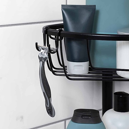 Zenna Home 3 Tier Aluminum Black Tension Pole Shower Caddy