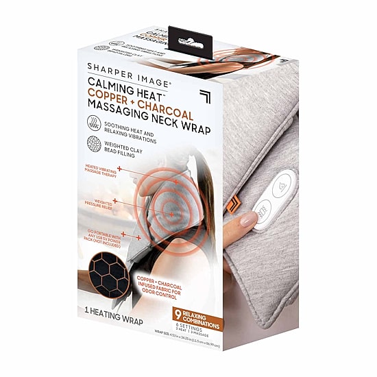 Sharper Image Calming Neck Wrap with Copper and Charcoal