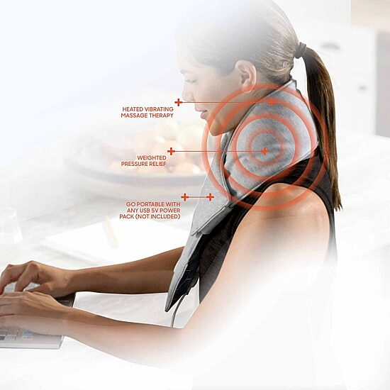 Sharper Image Calming Neck Wrap with Copper and Charcoal
