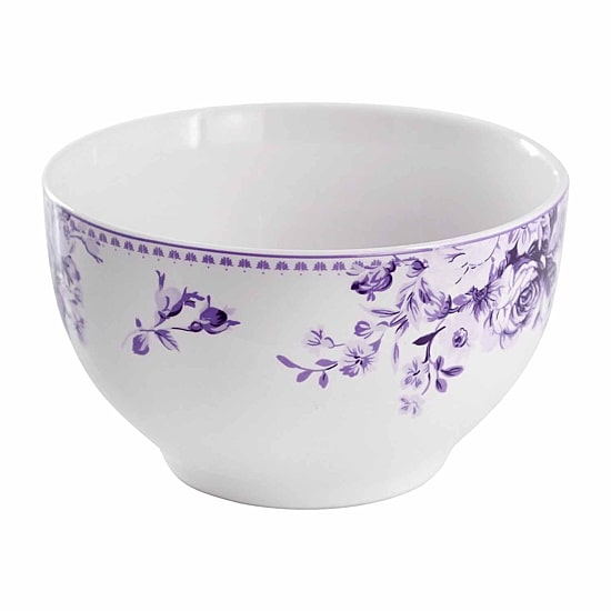 Elama Traditional Purple Rose 16-pc. Stoneware Dinnerware Set
