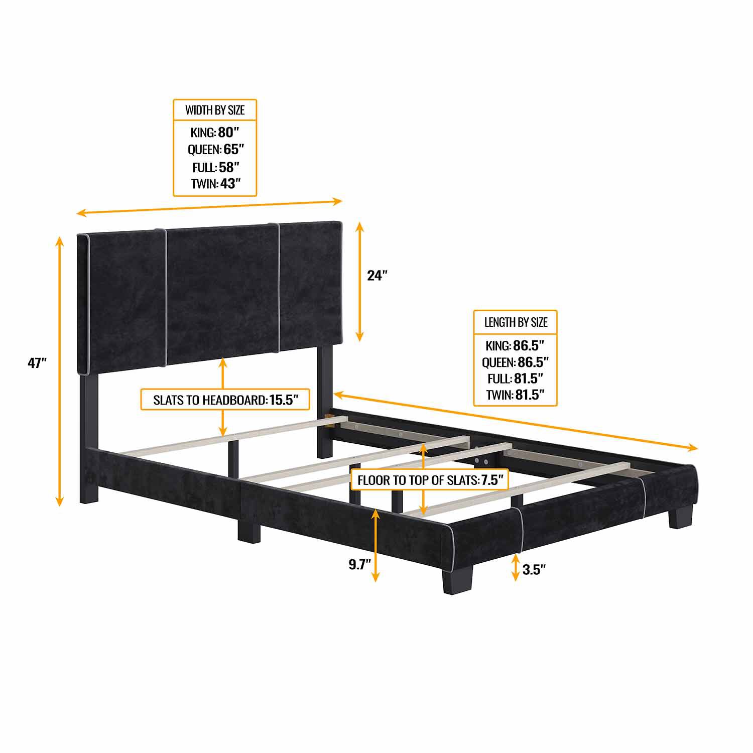 LUCENA UPHOLSTERED PLATFORM BED