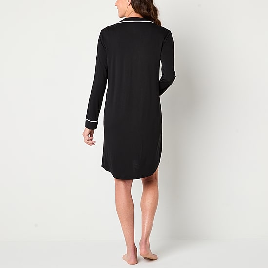 Liz Claiborne Cool and Calm Womens Long Sleeve Nightshirt