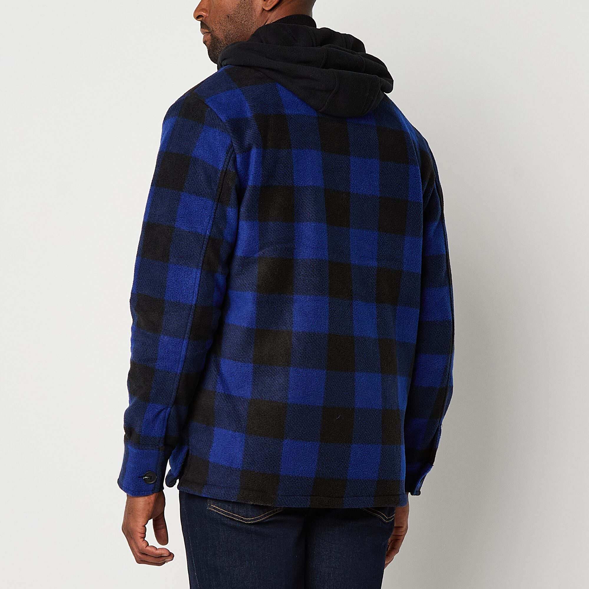Victory Mens Fleece Hooded Midweight Shirt Jacket