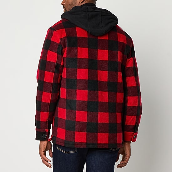 Victory Mens Fleece Hooded Midweight Shirt Jacket