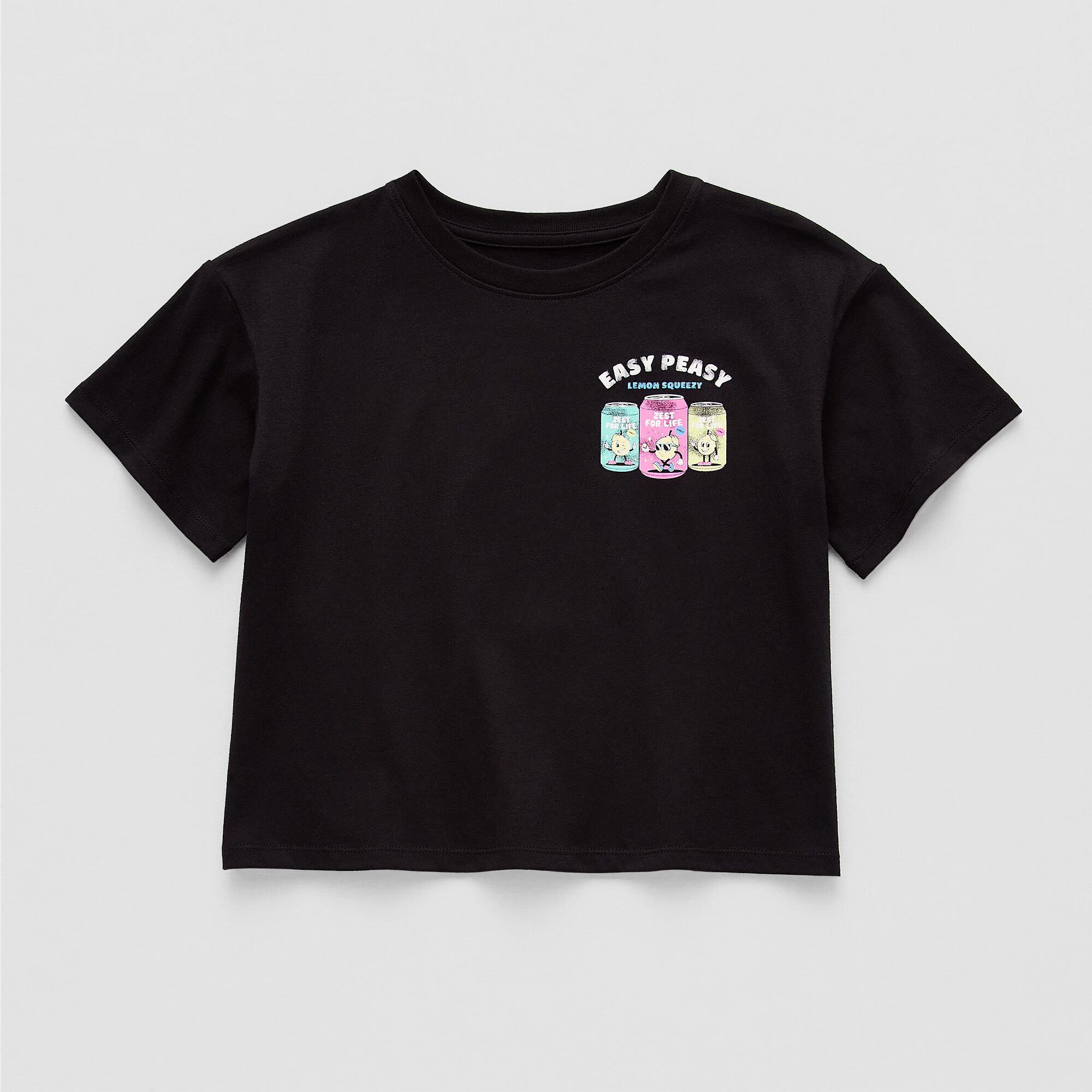 Thereabouts Little & Big Kid Girls Crew Neck Short Sleeve Boxy Fit Graphic T-Shirt