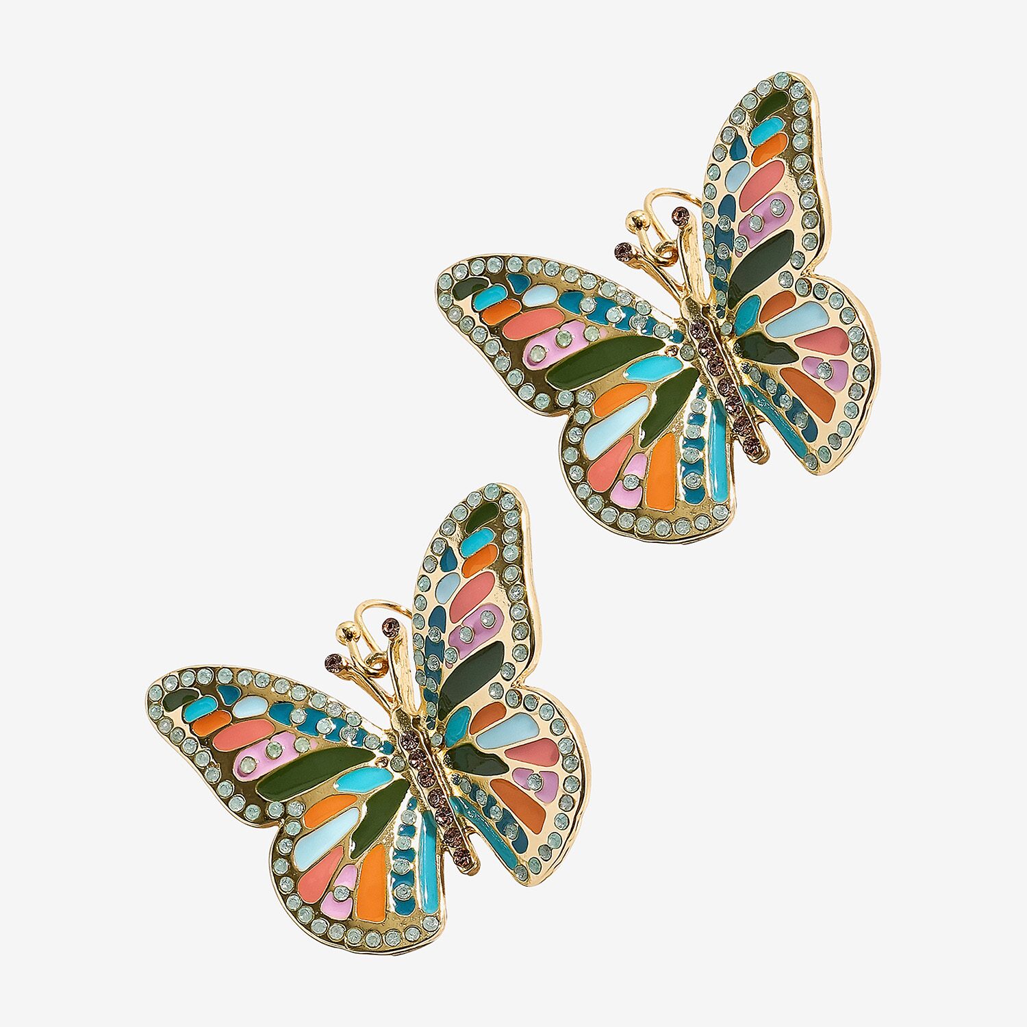 Bijoux Bar Gold Tone Womens Butterfly Drop Earrings