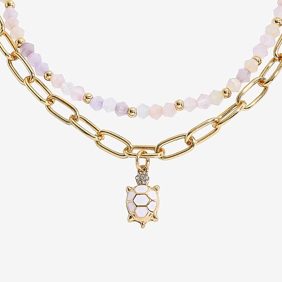 Arizona Gold Tone Tutrle Womens 16 Inch Strand Necklace