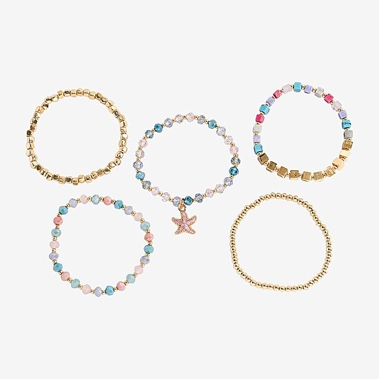 Arizona Gold Tone Starfish Womens 5-pc. Bracelet Set