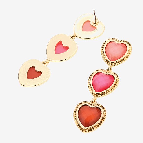 Bijoux Bar Gold Tone Womens Heart Drop Earrings