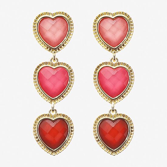 Bijoux Bar Gold Tone Womens Heart Drop Earrings